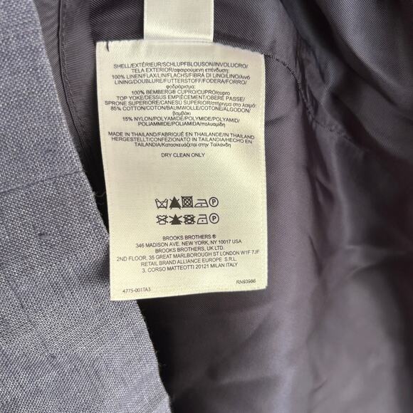 Brooks Brothers Linen Sheath Dress 4 Navy Blue Floral Emboridered Crochet Prep - Picture 3 of 6